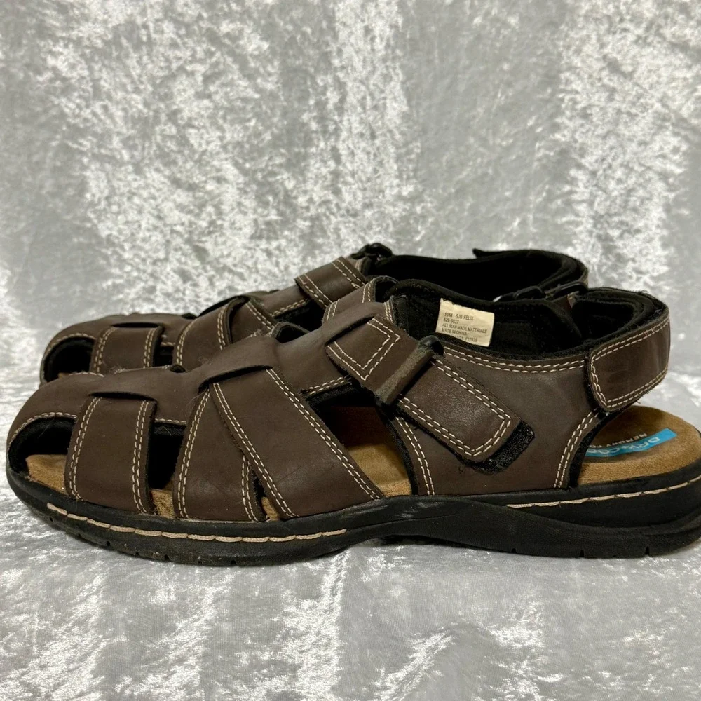 St Johns Bay Felix‎ Mens 11M Dark Brown Fisherman Sandals Memory Foam SJB FELIX